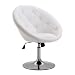 Produktbild HOMCOM Arbeitshocker Drehhocker Drehstuhl Bürostuhl verchromt höhenverstellbar, PU+Stahl, Schwarz/Weiß, 68x63x80-92cm (Weiß)