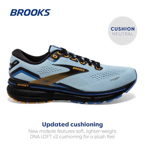 Brooks Brooks Women's Ghost 15 Neutral Running Shoe - Light Blue/Black/Yellow - 5 Medium