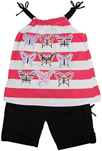 Image of ToBeInStyle Girl's Two Piece Summer Set Cute Tee Top and Matching Shorts Adorable Outfit