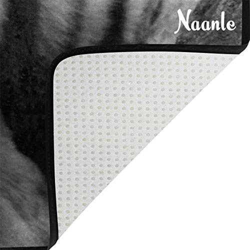 Naanle Animal Tiger Area Rug 5'X7', Mysterious Tiger In Black And White Polyester Area Rug Mat For Living Dining Dorm Room Bedroom Home Decorative #TOP3