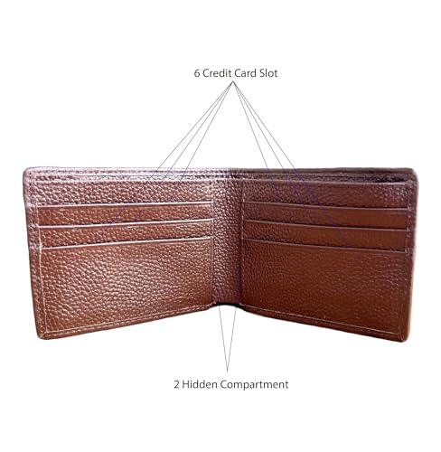 Genuine Alligator Wallets Men, Real Crocodile Bifold Wallets For Men (Brown alligator hornback skin size 3.34"" x 4.33""), ALLGWL686863