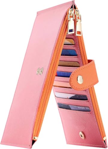 Travelambo RFID Wallet Women Bifold Multi Card Wallet Case with Zipper Pocke Credit Card Holder for Women