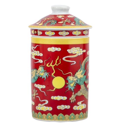lachineuse - Tetera/Taza de Infusión - Diseño de Dragón Imperial Rojo - Altura: 14,5 cm - Porcelana - Taza para Desayuno/Relajación - Idea de Regalo Asiática lachineuse - Tetera/Taza de Infusión - Diseño de Dragón Imperial Rojo - Altura: 14,5 cm - Porcelana - Taza para Desayuno/Relajación - Idea de Regalo Asiática