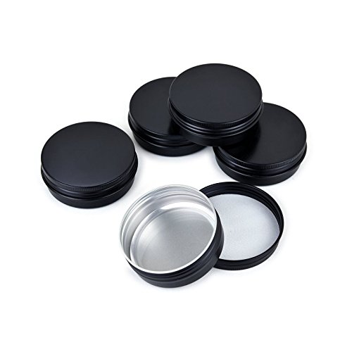 2 Oz.tins Black Aluminum Metal Tin Round Screw Top Lid Containers Jars Metal Storage Tin Jars For Lip Balm Diy Cosmetics Salves,2 Ounce/60 Ml,12 Pack #TOP4