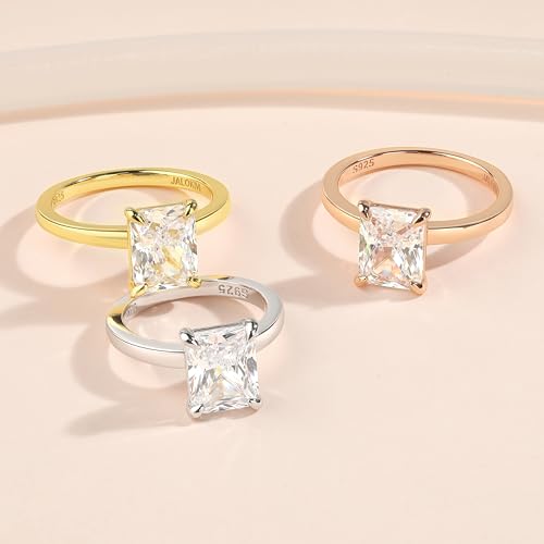 925 Sterling Silver Engagement Rings for Women Radiant Cut Cubic Zirconia Wedding Promise Rings for Her Size 4-12.53