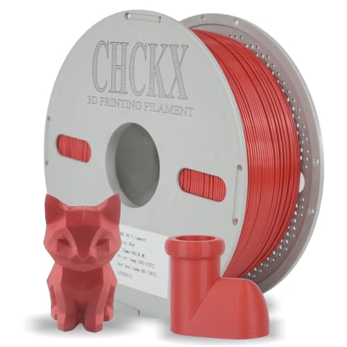 CHCKX ABS Filament 1.75mm 3D Printing Filament Highly Resistant Durable Heat Resistance Odorless Non-Toxic Dimensional Accuracy +/- 0.02mm, 1KG Spool(2.2lbs) for Most FDM 3D Printers. (Red)
