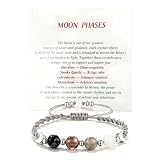 IQPDYV Moon Phase Crystal Healing Bracelet for Women Natural Moonstone Beaded Bracelets Meditation Relaxation Crystal Bracelet Friendship Jewelry Gifts (A.)