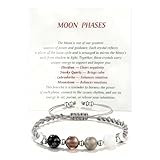 IQPDYV Moon Phase Crystal Healing Bracelet for Women Natural Moonstone Beaded Bracelets Meditation Relaxation Crystal Bracelet Friendship Jewelry Gifts (A.)