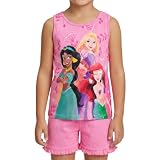 Disney Princesas Camiseta y Pantalón Corto para Niña, Talla 4 Años | Rosa