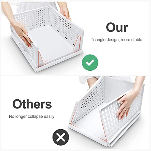 Image of AEXONIZ Wardrobe Organizer Foldable and Stackable Multipurpose Plastic Organizers for Clothes Shirts Tops and Shelf Space Usage for Home Organization and Storage (Multicolour, PACK OF 2)