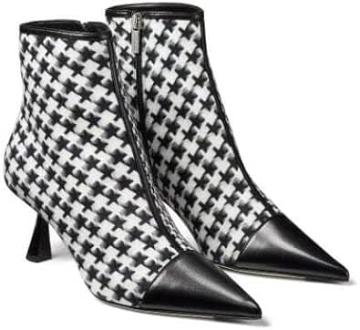 Jimmy Choo Kix Z 65 Black Nappa and Latte Wool Boots Size 37