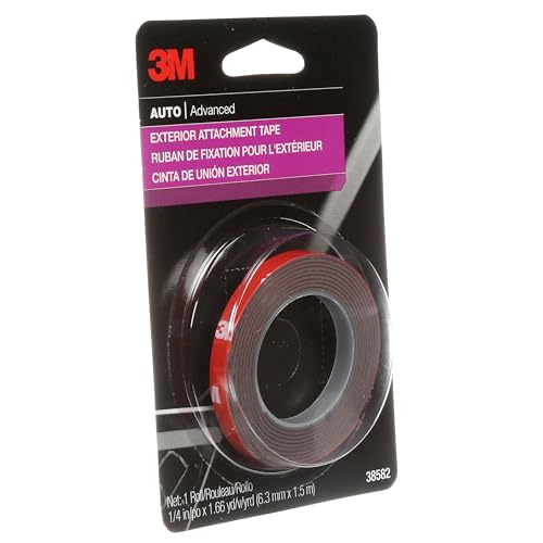 Image of 3M Auto Exterior Attachment Tape, 1 /4 in x 5 ft, Heavy Duty Double-Sided Automotive Tape for Car Trim, Moldings, Emblems, and Badges (Pack of 24, 38582)