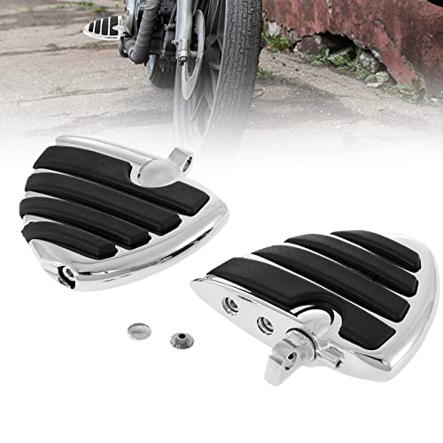 Motorcycle Foot Pegs, Oxmart Highway Pegs Motorcycle Footrest With Anti-Slip Rubber And Stylish Wing Exterior Universal Fit For Harley Honda Yamaha Ducati Suzuki Kawasaki (Chrome And Black) #TOP5