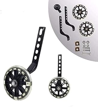 training wheels flash mute wheel bicycle stabiliser mounted Kit compatible for bikes of 12 14 16 18 20 Inch, 1 Pair