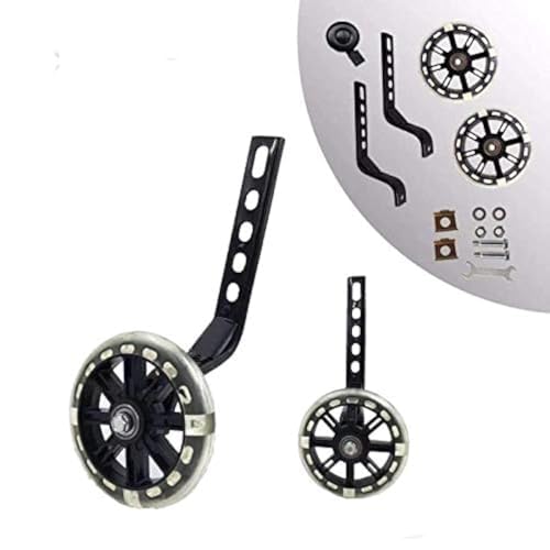 Image of training wheels flash mute wheel bicycle stabiliser mounted Kit compatible for bikes of 12 14 16 18 20 Inch, 1 Pair