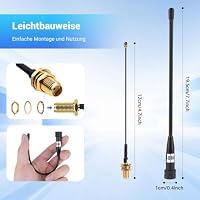 868 MHz Antenne 10dBi LoRa Antenne für Meshtastic Long Range, 868 MHz Antenne SMA mit IPEX Kabel, Omni Whip Antenne für IoT & LoRaWAN Geräte (2, Schwarz-2) – Ansicht 7