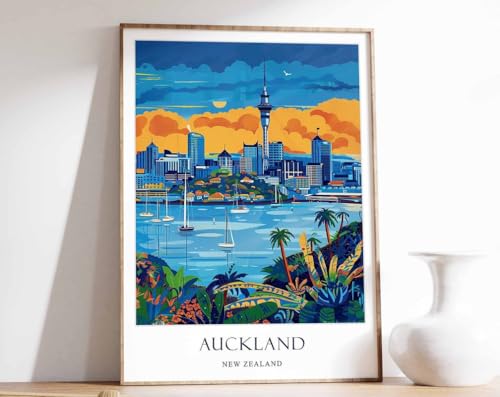 Auckland Poster New Zealand pour salon | Voyage et évasion dans votre déco