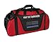 Gym Duffel bag Custom Embroidered Thin Red line or Blue line USA flag Travel Work Out Bag (Red/Black)