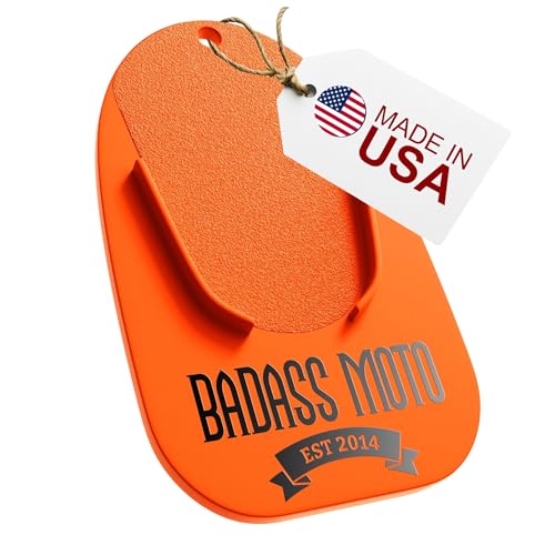 Badass Moto Kickstand Pad for Harley & Sport Bikes, Orange