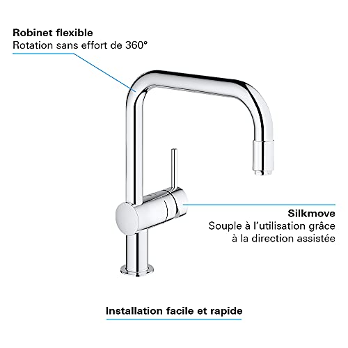 Robinet de lavabo GROHE Minta Chrome Poignées de levier Pivotant 360° - vue 3