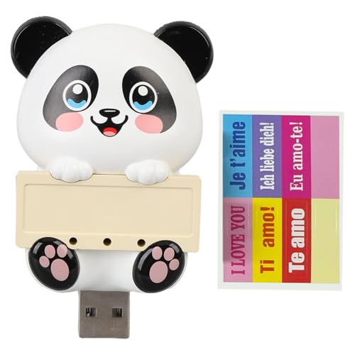 Purificador de aire iónico negativo de Cheotime, Purificador de aire iónico portátil de ABS compacto ABS para la oficina de la habitación del hogar Operación tranquila (Panda)