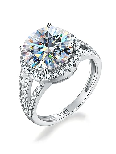 Bague en diamant moissanite 5 carats, l'éclat intemporel de l'argent 925 pour femme