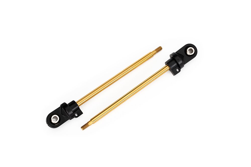 Traxxas Tin-Coated Assembled with Rod Ends & Hollow Balls GTX Shock Shaft (2 Piece), Black