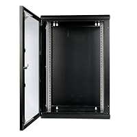 Netzwerkschrank 19 Zoll 18HE I 450 mm Tiefe I Serverschrank Schwarz – Ansicht 1
