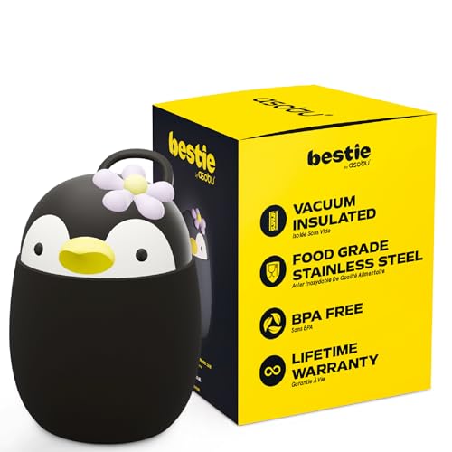 Bestie Foodie - Barattolo isolato per bambini, in acciaio inox senza BPA, a prova di perdite e sigillato all'aspirapolvere, mantiene il cibo caldo o freddo