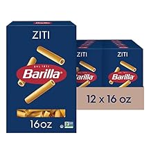 Barilla Ziti Pasta, 16 oz. Boxes Pack of 12 - Non-GMO, Made with Durum Wheat Semolina - Kosher Certified
