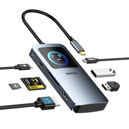 Image of USB C Hub HDMI Adapter for MacBook Pro /Air, MOKiN 7 in 1 USB C Dongle with HDMI | for MacBook Pro /Air /Neo 7 in 1 Dongle with 4K HDMI, USB A, USB C Port, SD /micro SD Slot, 100W PD Port