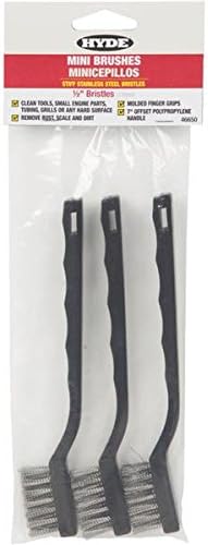 Hyde Tools 46650 3-Pack Stainless-Steel Mini Paint Brushes - Quantity 12