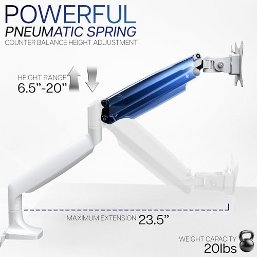 Support de bureau articulé blanc Vivo pour écran jusqu'à 32 pouces - 5