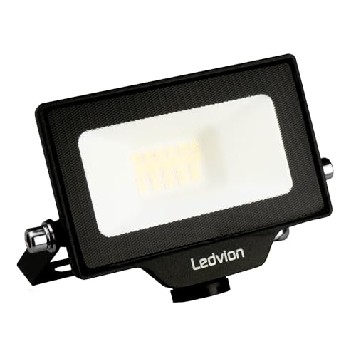 Ledvion - LED Flutlicht, Inkl. 0,5 m Kabel, 10 Watt, 4000K, 1100 Lumen, IP65 Wasserdicht, Inkl. Schnellanschluss