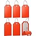 Mini Luggage Tag with Full Privacy Cover and Stainless Steel Loop (6pk, Orange)