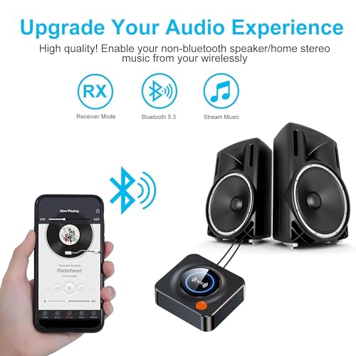 Bluetooth Receiver, Bluetooth Receiver for Hifi, bluetooth audio receiver for speakers, home stereo system with NFC, TF Card Slot, 3.5mm AUX/RCA