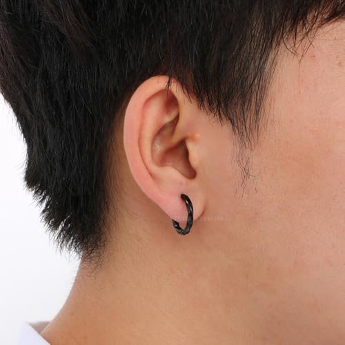 Image of Young & Forever Gift Stainless Steel Hoop Stud Earrings for Men and Boys