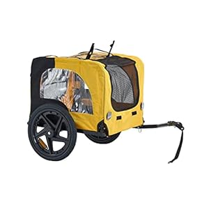   NicBex-Dog-Stroller-with-Folding-Frame-Reflectors-and-Safty-Flag-Bicycle-Trailer-for-Pets-Outdoor-Foldable-Dog-Trailer-Dog-Wagon-Yellow