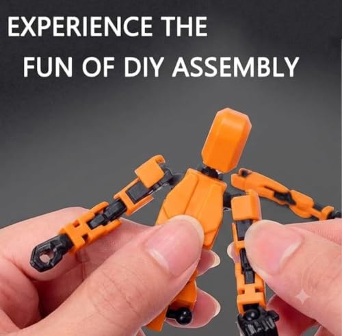 Image of (Do it Yourself) Action Figure Toys,DIY Assembly Dummy 13 Action Figures,Articulated Joints Robot,Gift Idea for Teens & Adults for 14+ (Orange, Orange)