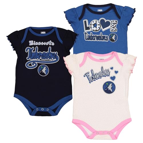 Outerstuff NBA Minnesota Timberwolves Newborn 3pk Creeper Bodysuit Set - 3-6 Months