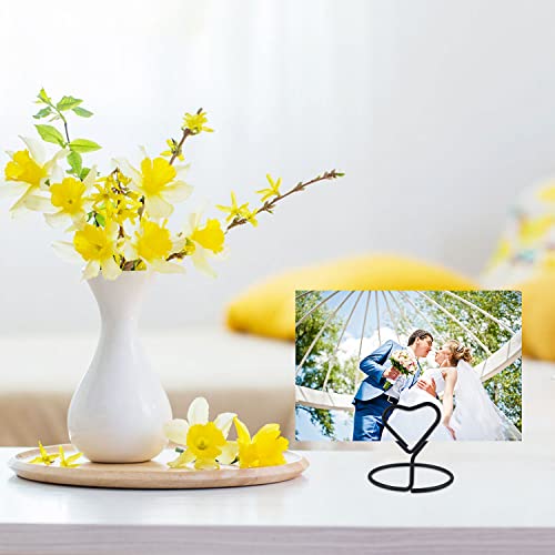 Urban Deco 26Pcs Heart Place Card Holder Stand - Metallic Table Number Holders, Mini Table Card Holder Table Picture Stands For Menu Memo Clip, Wedding, Party, Birthday (Black) #TOP2