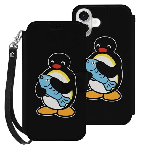 �s���O�[ �L�����N�^�[ �y���M�� iPhone16Plus�p �P�[�X �A�C�t�H��16�v���X�p �P�[�X �蒠�^ �X�g���b�v�t�� �X�}�z�P�[�X ���z�^ �X�^���h�@�\ PU���U�[ �S�ʕی� �ϏՌ� �g�уJ�o�[