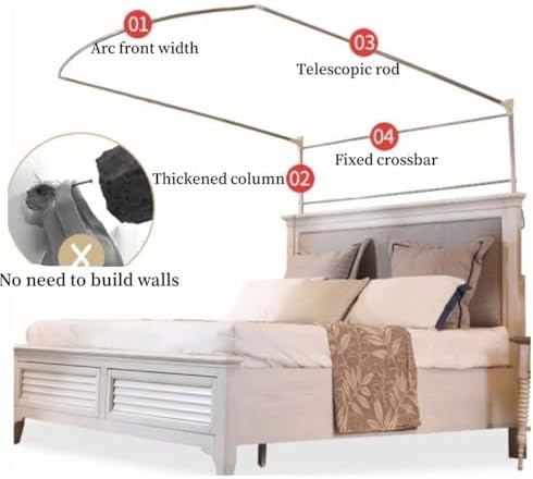 Retractable Mosquito Net Canopy for Bed, Floor-Standing Home Protection, Advanced Insect Shield, Perfect for Bedroom Use, Adjustable and Easy to Install