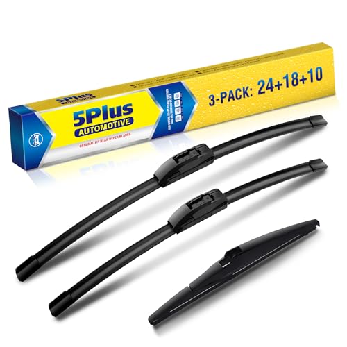 5 PLUS® 24"+18"+10" Windshield Wipers Replacement for Toyota Corolla Cross 2024 2023 2022 /Jeep Compass 2022-2018 Wiper Blades,Windshield Wiper Blades Original Equipment Replacement (Pack of 3) by 5 PLUS - Used condition - US$8.40