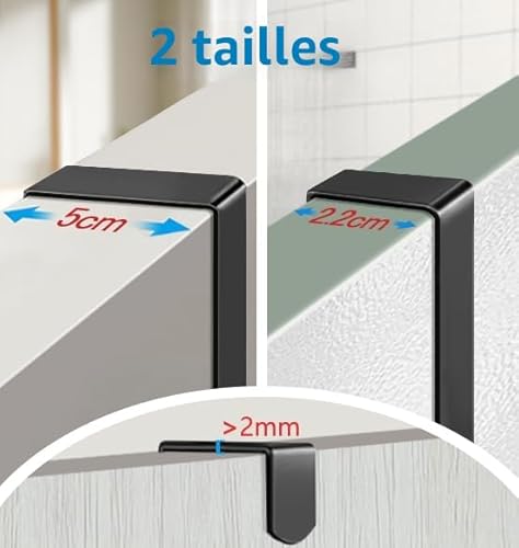 Wuciray Organizador Colgante de Puerta Especias Estanteria Baño/Cocina sin Taladro Organizer Acero Inoxidable con 6 Cestas y 4 Ganchos - 6