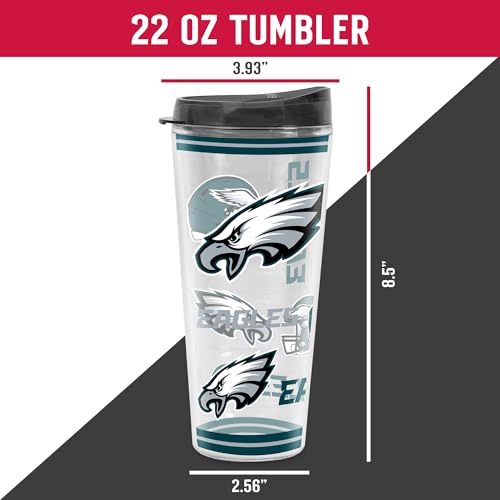 Image of Rico Industries NFL Football Philadelphia Eagles Double Wall 20oz Tritan Tumbler