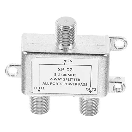 Housoutil Coaxial Cable Splitter for Satellite Cable Two Power Divider Coax Splitter Compatible and Catv Systems for Tv Antenna