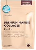 Inspiriko Marine Collagen Powder for Women - Marine Collagen with Hyaluronic Acid, Vitamin C, Biotin and MSM. Hydrolyzed Collagen Peptides Backed by 6 Clinical Studies, 30 Servings