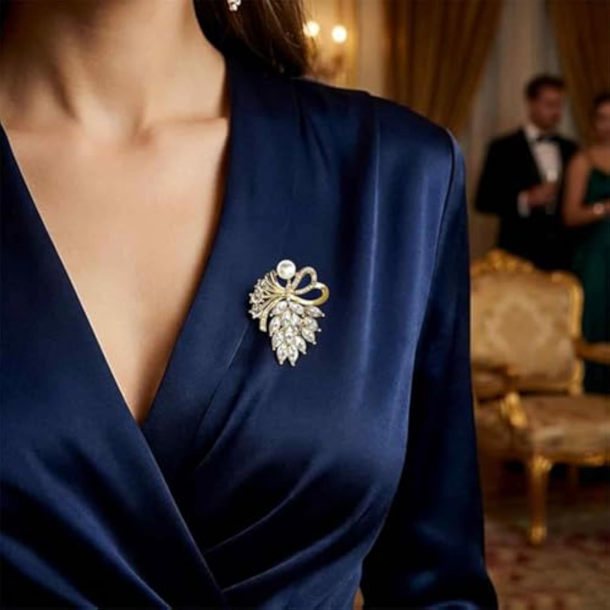 3 PCS Flower Enamel Brooch Pin Set for Saree, Leaf & Vine Design