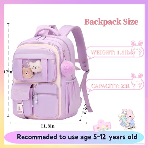 Image of Girls Backpack Kids Backpack for Girls Kawaii Ita Kids School Bookbag for Teen Elementary Middle School